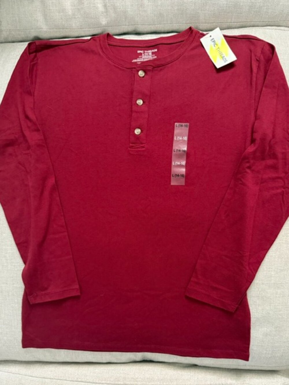 Epic Threads Long sleeve henley shirt